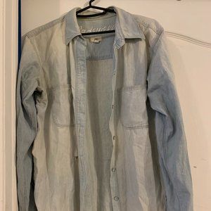 Madewell Distressed Oversize Denim Shirt